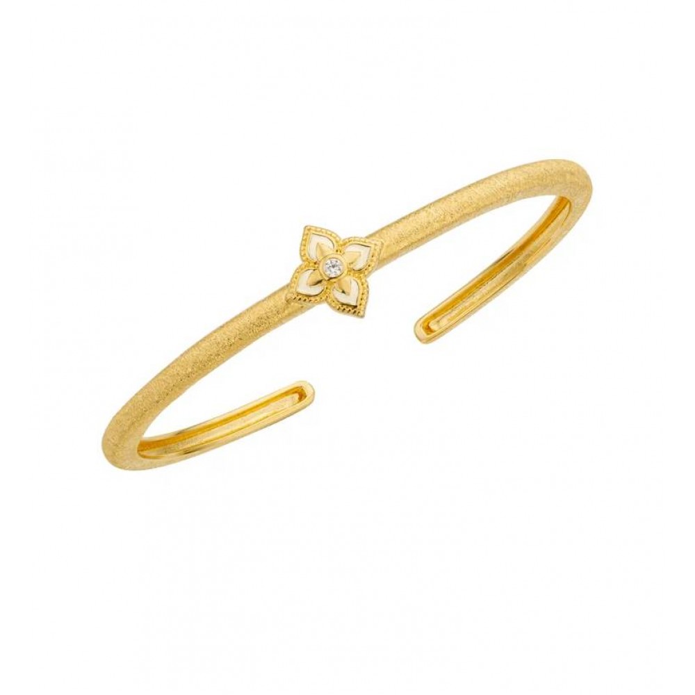 MYA BAY WHITE LOTUS CUFF BRACELET GOLD BR-414 MYA BAY WHITE LOTUS CUFF BRACELET GOLD BR-414