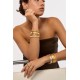 MYA BAY WHITE LOTUS CUFF BRACELET GOLD BR-414 MYA BAY WHITE LOTUS CUFF BRACELET GOLD BR-414