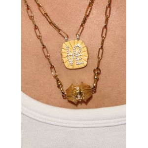 MYA BAY GOLD BIG TALISMAN NECKLACE GOLD CO-328