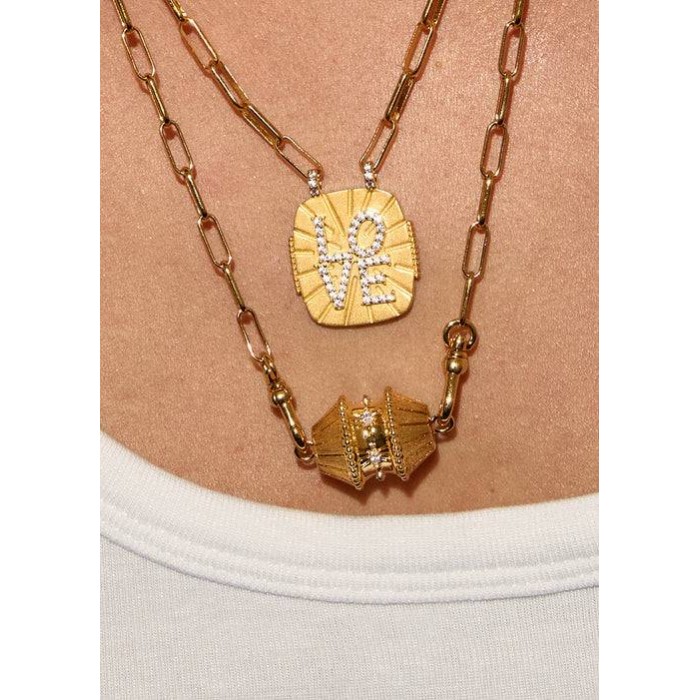 MYA BAY GOLD BIG TALISMAN NECKLACE GOLD CO-328