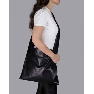 OMMA Peripatos Shoulder Bag Black Leather