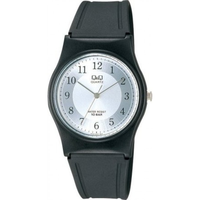 Q & Q Ρολόι unisex μαύρο καουτσούκ λουράκι VP34J020Y 