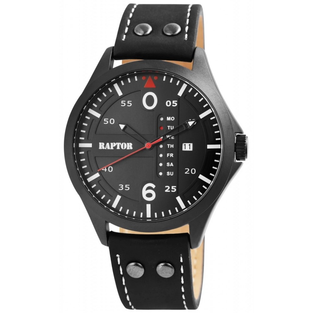 Raptor Spider Black Leather strap RA20264-002