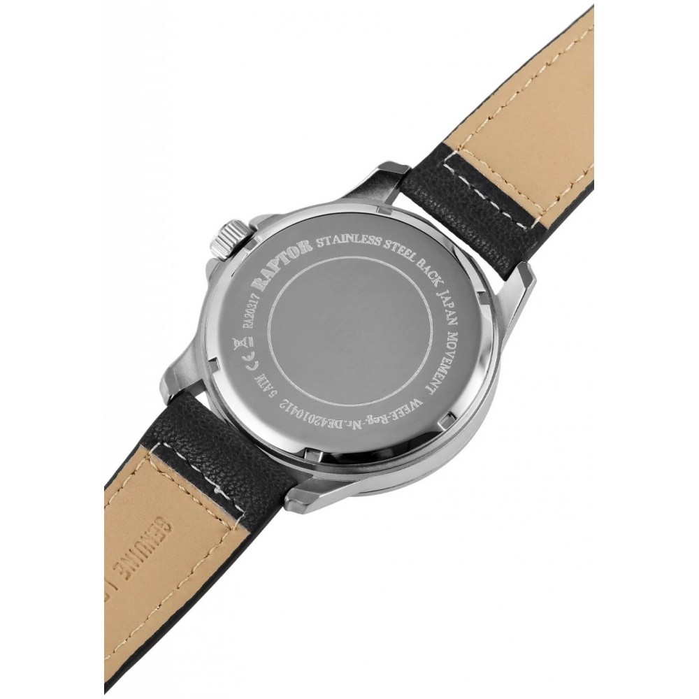 Raptor Carp Black Leather strap RA20317-001