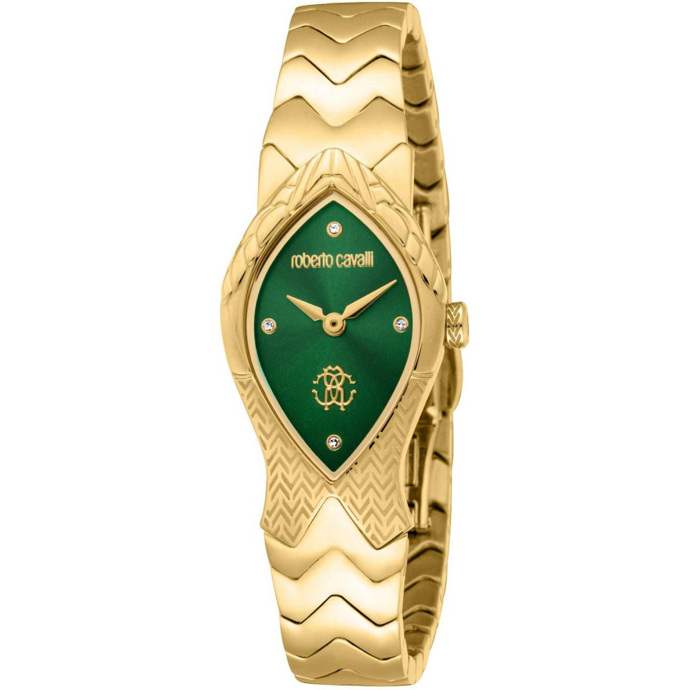 ROBERTO CAVALLI Snake Core Crystals Gold Ρολόι Ανοξείδωτο Ατσάλι Μπρασελέ RC5L092M0035