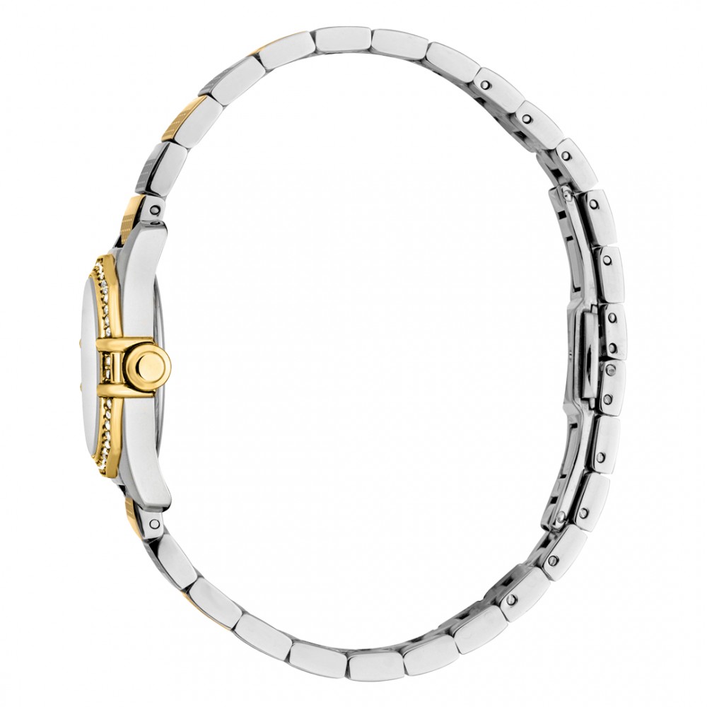 ROBERTO CAVALLI Mini Crystals Ρολόι Δίχρωμο Ανοξείδωτο Ατσάλι Μπρασελέ RC5L054M0085