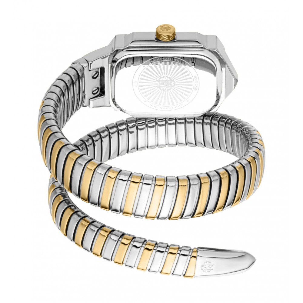 ROBERTO CAVALLI Core Snake Δίχρωμο Ρολόι Φίδι Ανοξείδωτο Ατσάλι Μπρασελέ RC5L115M0065