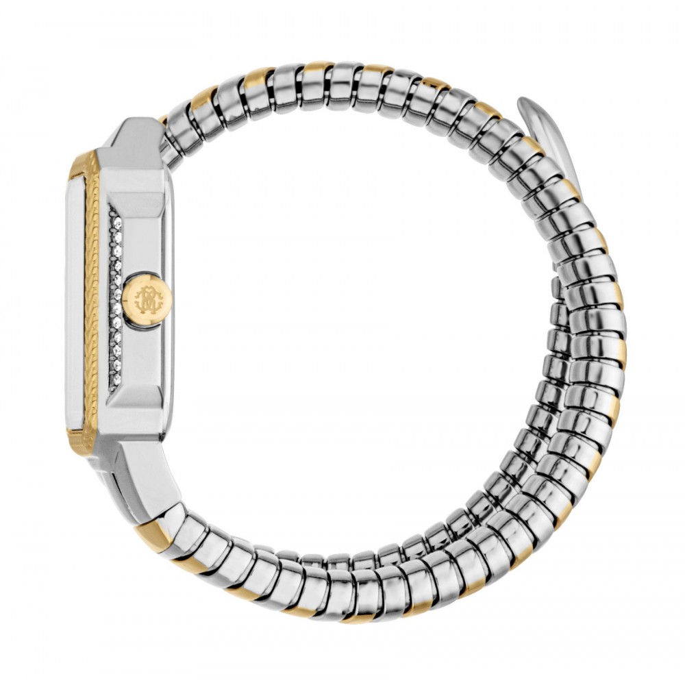 ROBERTO CAVALLI Core Snake Δίχρωμο Ρολόι Φίδι Ανοξείδωτο Ατσάλι Μπρασελέ RC5L115M0065