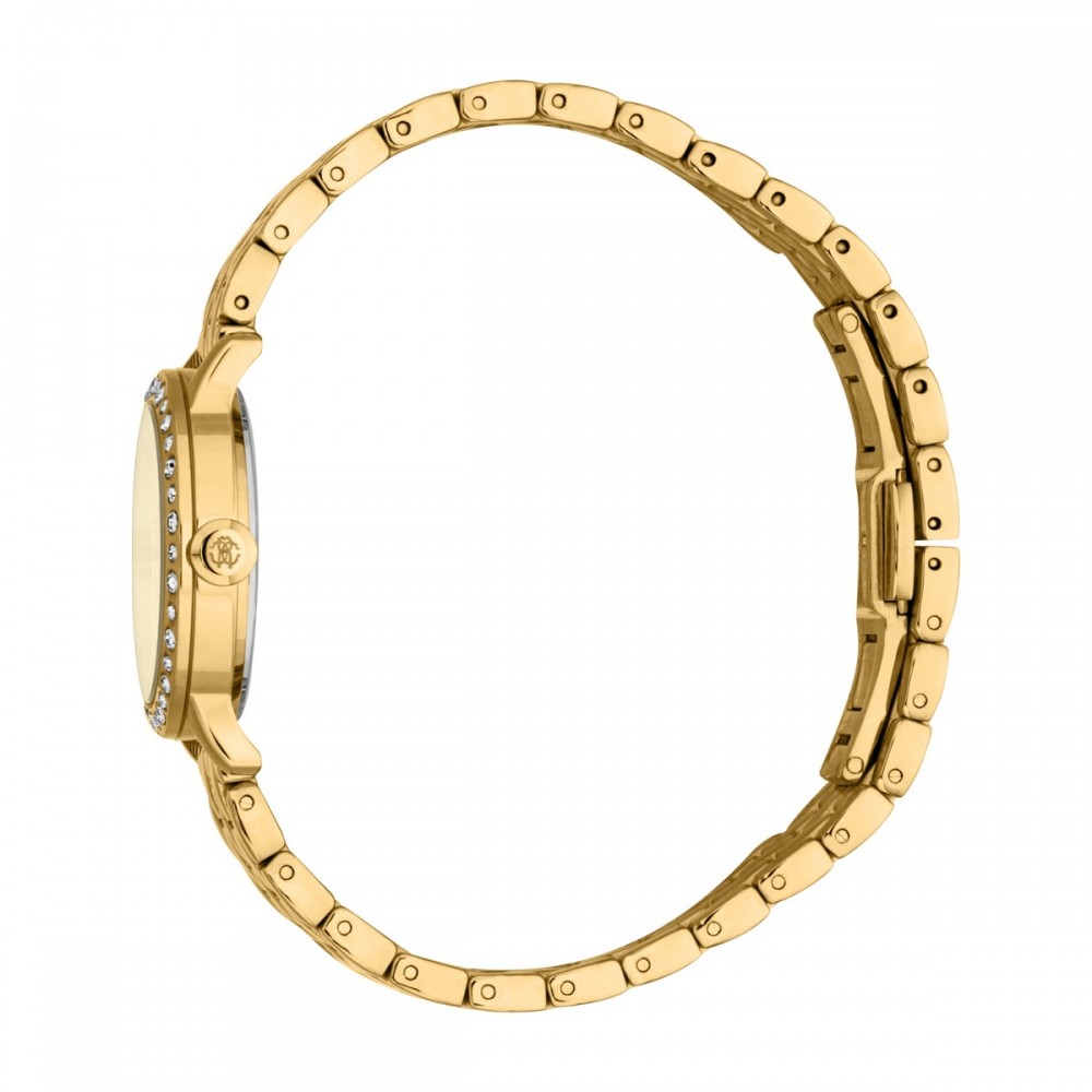 ROBERTO CAVALLI Γυναικείο Ρολόι Επιχρυσωμένο Ανοξείδωτο Ατσάλι Μπρασελέ RC5L119M0065