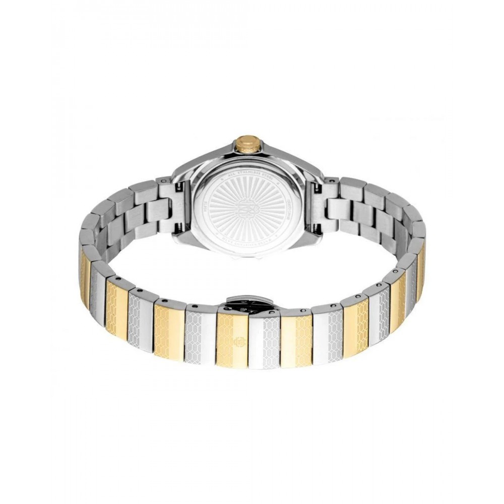 ROBERTO CAVALLI Mini Crystals Ρολόι Δίχρωμο Ανοξείδωτο Ατσάλι Μπρασελέ RC5L054M0085