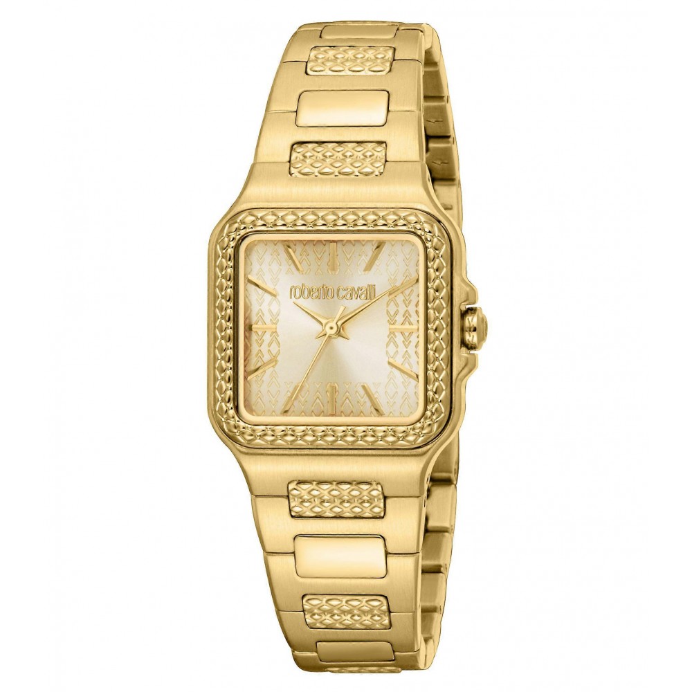 ROBERTO CAVALLI Core Ρολόι Τετράγωνο Ανοξείδωτο Ατσάλι Μπρασελέ RC5L170M0035 