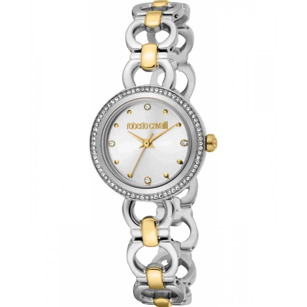 ROBERTO CAVALLI Glam Ρολόι Δίχρωμο Ανοξείδωτο Ατσάλι Μπρασελέ RC5L160M0055