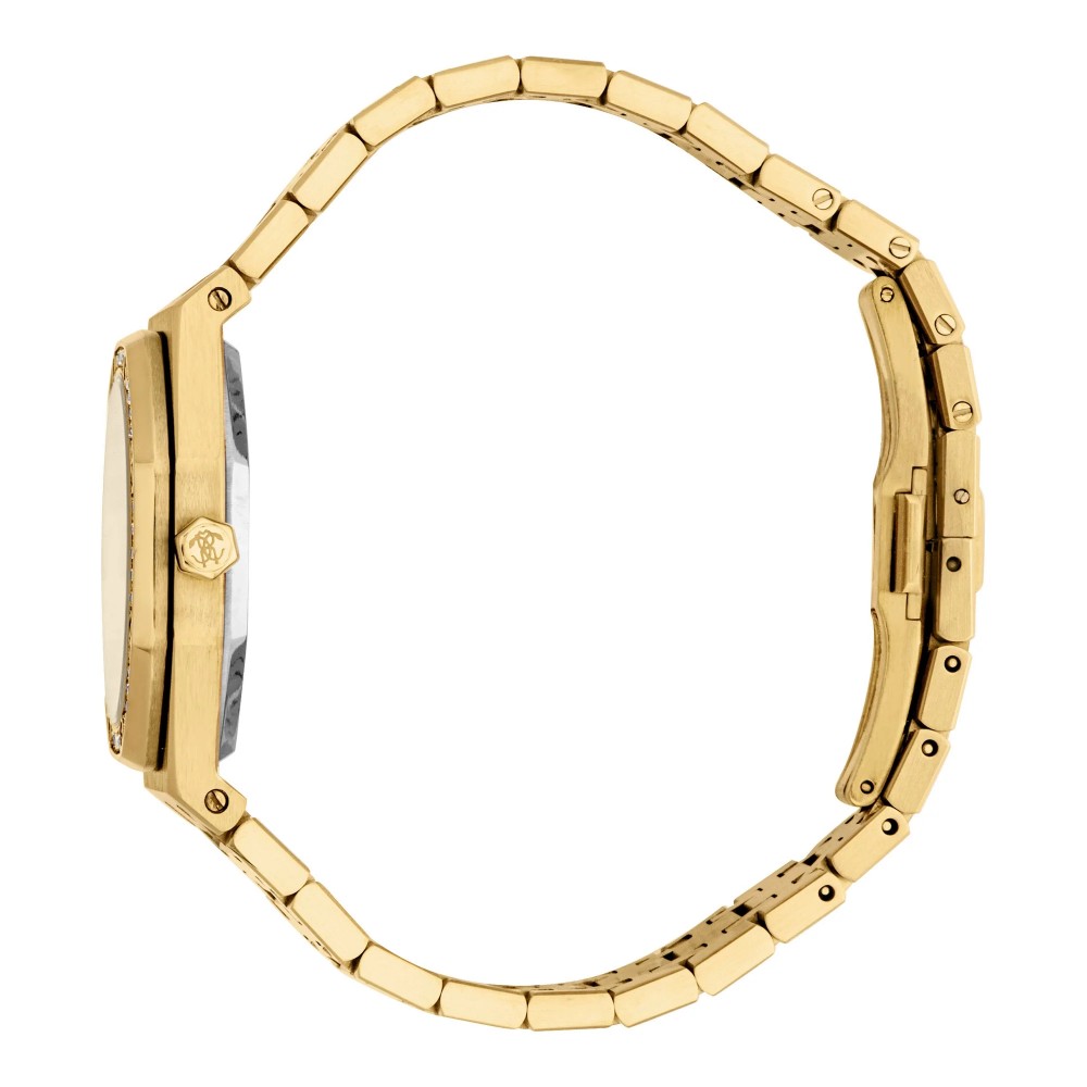 ROBERTO CAVALLI Glam Ρολόι Χρυσό Ανοξείδωτο Ατσάλι Μπρασελέ RC5L159M0055