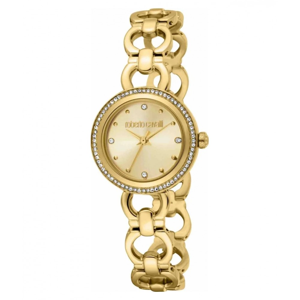 ROBERTO CAVALLI Glam Ρολόι Χρυσό Ανοξείδωτο Ατσάλι Μπρασελέ RC5L160M0035