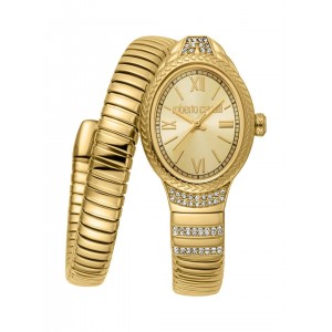 ROBERTO CAVALLI Snake Γυναικείο Gold Ρολόι Φίδι Ανοξείδωτο Ατσάλι Μπρασελέ RC5L151M0035