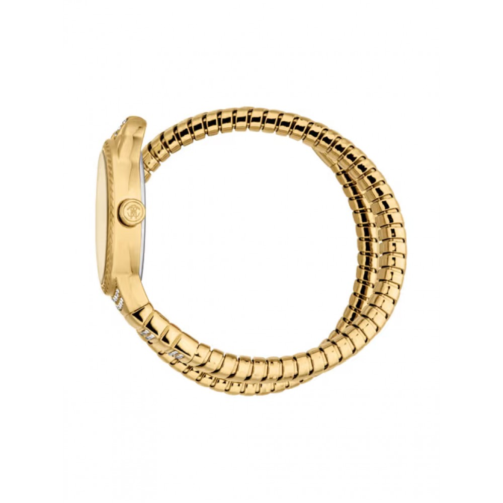 ROBERTO CAVALLI Snake Γυναικείο Gold Ρολόι Φίδι Ανοξείδωτο Ατσάλι Μπρασελέ RC5L151M0035