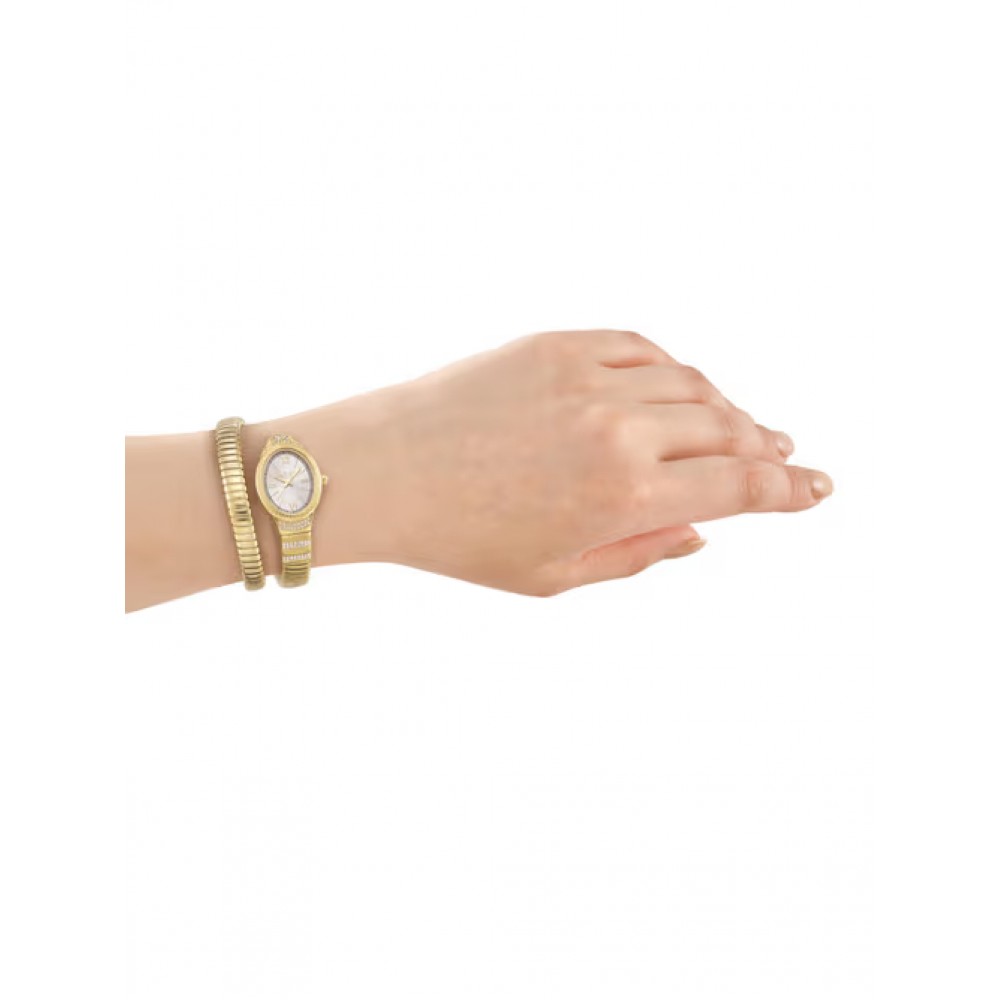 ROBERTO CAVALLI Snake Γυναικείο Gold Ρολόι Φίδι Ανοξείδωτο Ατσάλι Μπρασελέ RC5L151M0035
