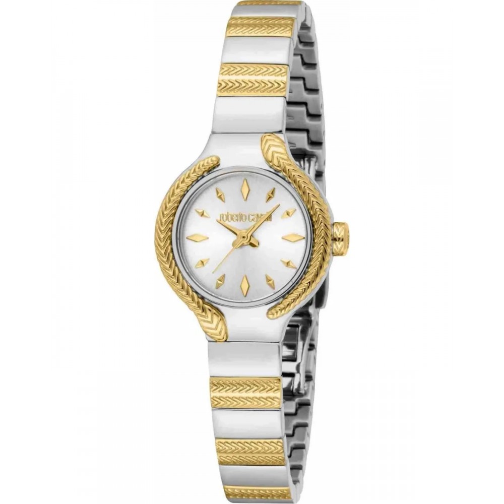 ROBERTO CAVALLI Mini Ρολόι Δίχρωμο Ανοξείδωτο Ατσάλι Μπρασελέ RC5L155M0085