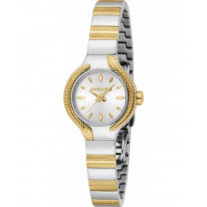 ROBERTO CAVALLI Mini Ρολόι Δίχρωμο Ανοξείδωτο Ατσάλι Μπρασελέ RC5L155M0085