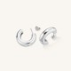 ROSEFIELD Solitaire Hoops Σκουλαρίκια Κρίκοι Ασημί Ανοξείδωτο Ατσάλι JEBCS-J1201