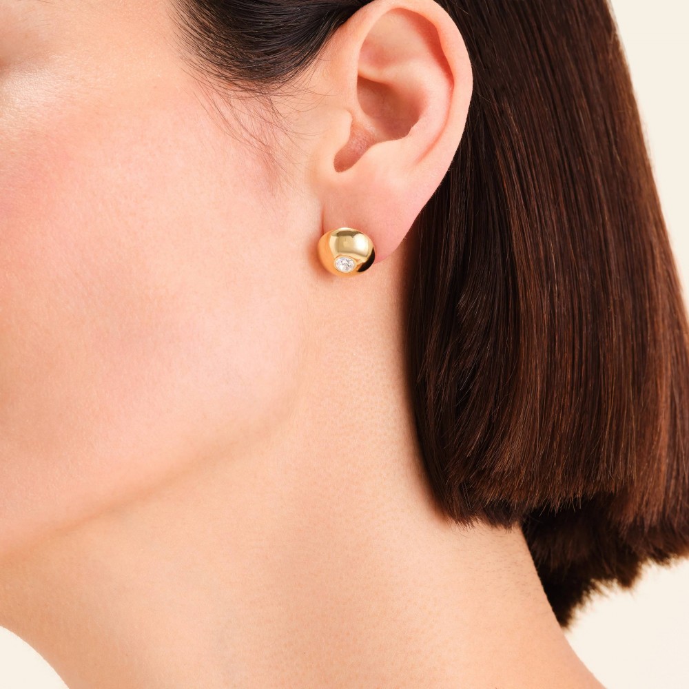 ROSEFIELD Solitaire Studs Earrings Σκουλαρίκια Καρφωτά Λευκά κρύσταλλα  JEBSG-J1198