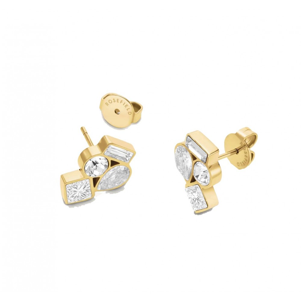 ROSEFIELD Cluster Studs Earrings Σκουλαρίκια Καρφωτά Λευκά κρύσταλλα  JECCG-J1170
