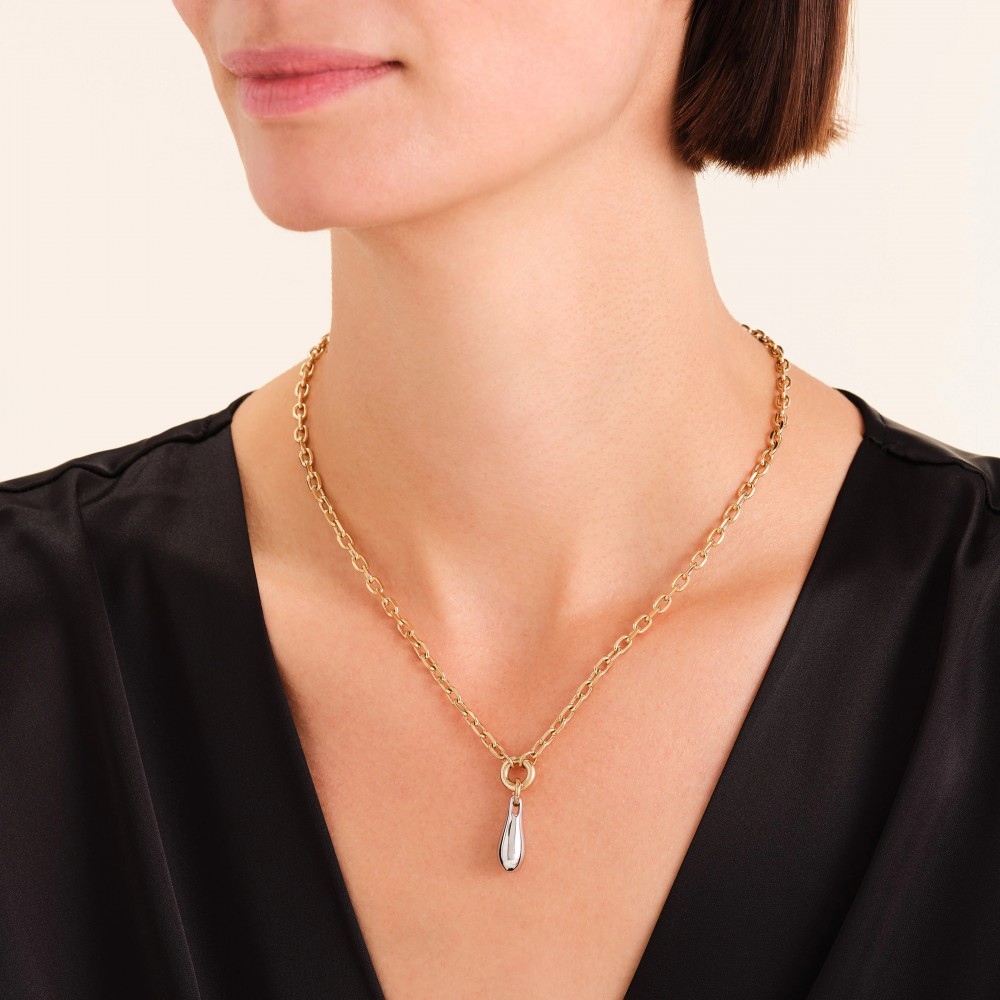 ROSEFIELD Duotone Drop Necklace Κολιέ Δίχρωμο Ανοξείδωτο Ατσάλι JNDDD-J1220
