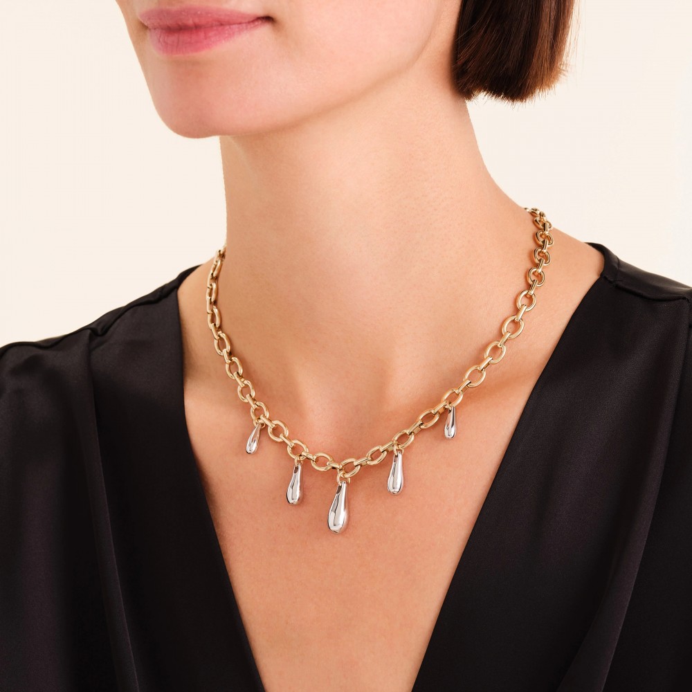 ROSEFIELD Multi Drop Necklace Κολιέ Χρυσό Ανοξείδωτο Ατσάλι JNDMD-J1221
