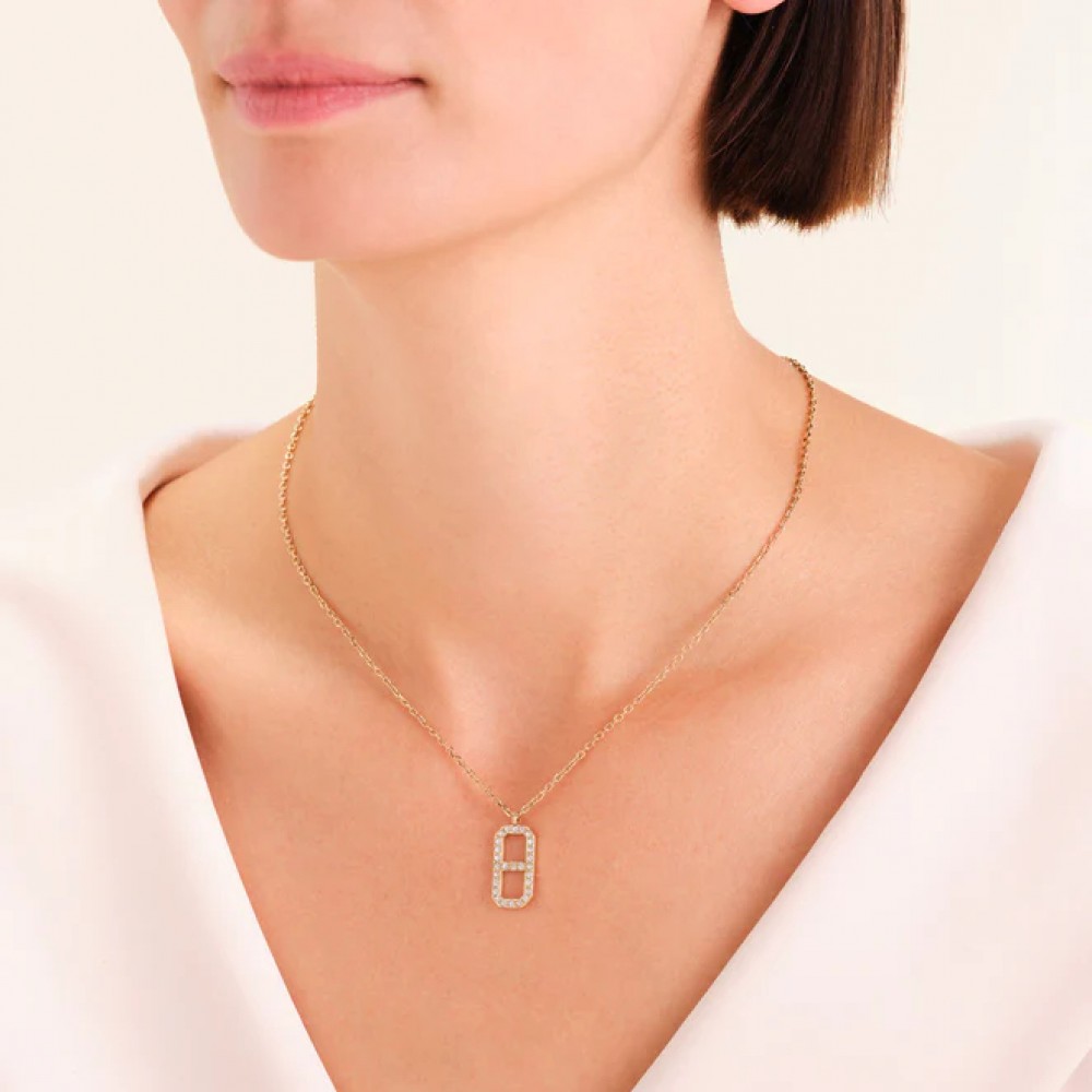 ROSEFIELD Fine Octagon Pendant Necklace Κολιέ Χρυσό Ανοξείδωτο Ατσάλι JNOCG-J1183