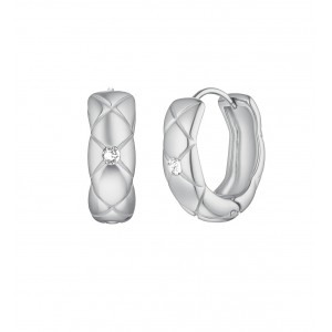 ROSEFIELD Crystal Star Hoops Σκουλαρίκια Κρίκοι Ασημί Ανοξείδωτο Ατσάλι JECHG-J1353