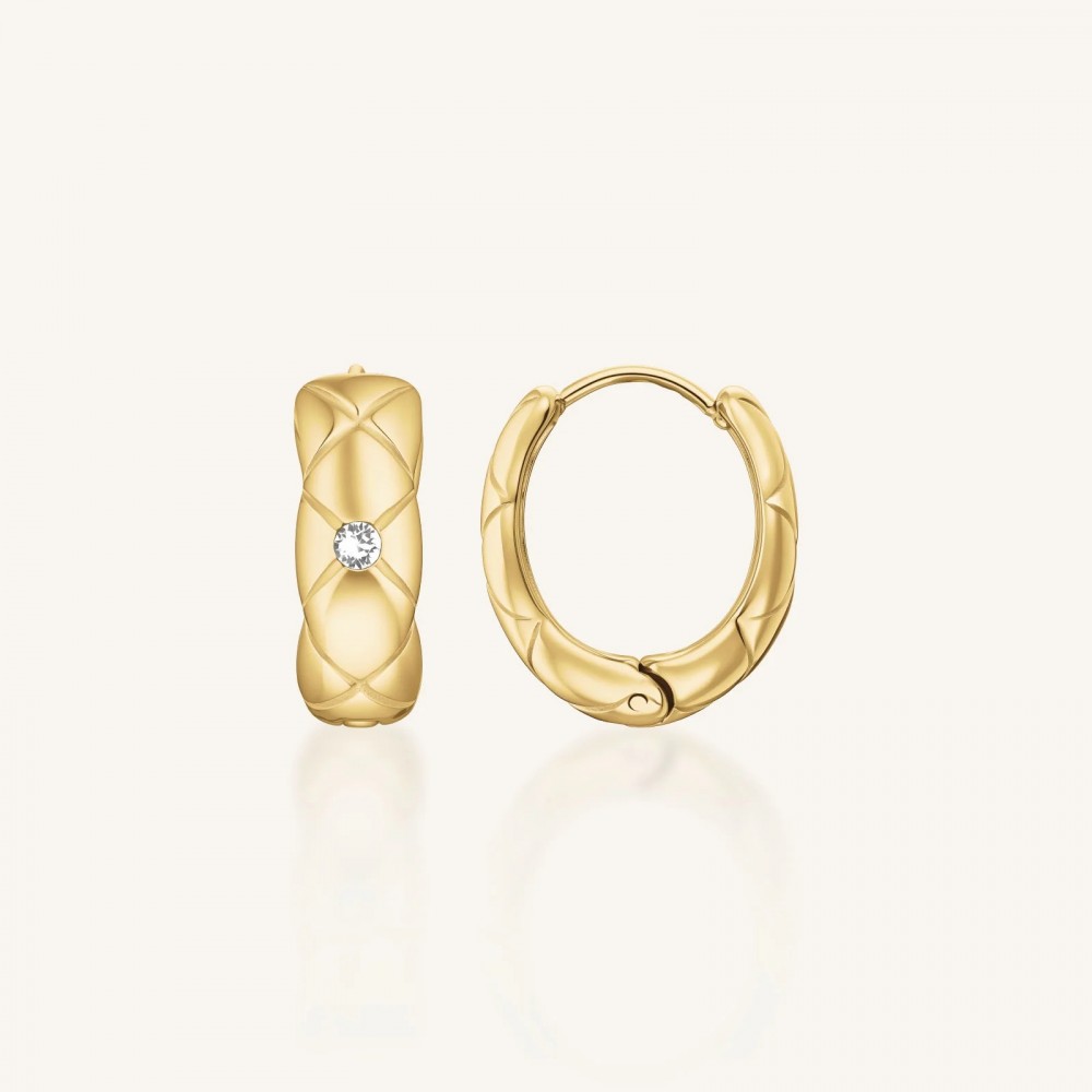 ROSEFIELD Crystal Star Hoops Σκουλαρίκια Κρίκοι Χρυσό Ανοξείδωτο Ατσάλι JECHS-J1383 ROSEFIELD Crystal Star Hoops Σκουλαρίκια Κρίκοι Χρυσό Ανοξείδωτο Ατσάλι JECHS-J1383