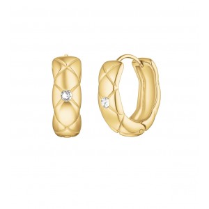 ROSEFIELD Crystal Star Hoops Σκουλαρίκια Κρίκοι Χρυσό Ανοξείδωτο Ατσάλι JECHS-J1383