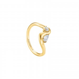 ROSEFIELD Mixed Crystals Ring Gold Stainless steel JRMW54G-J1309
