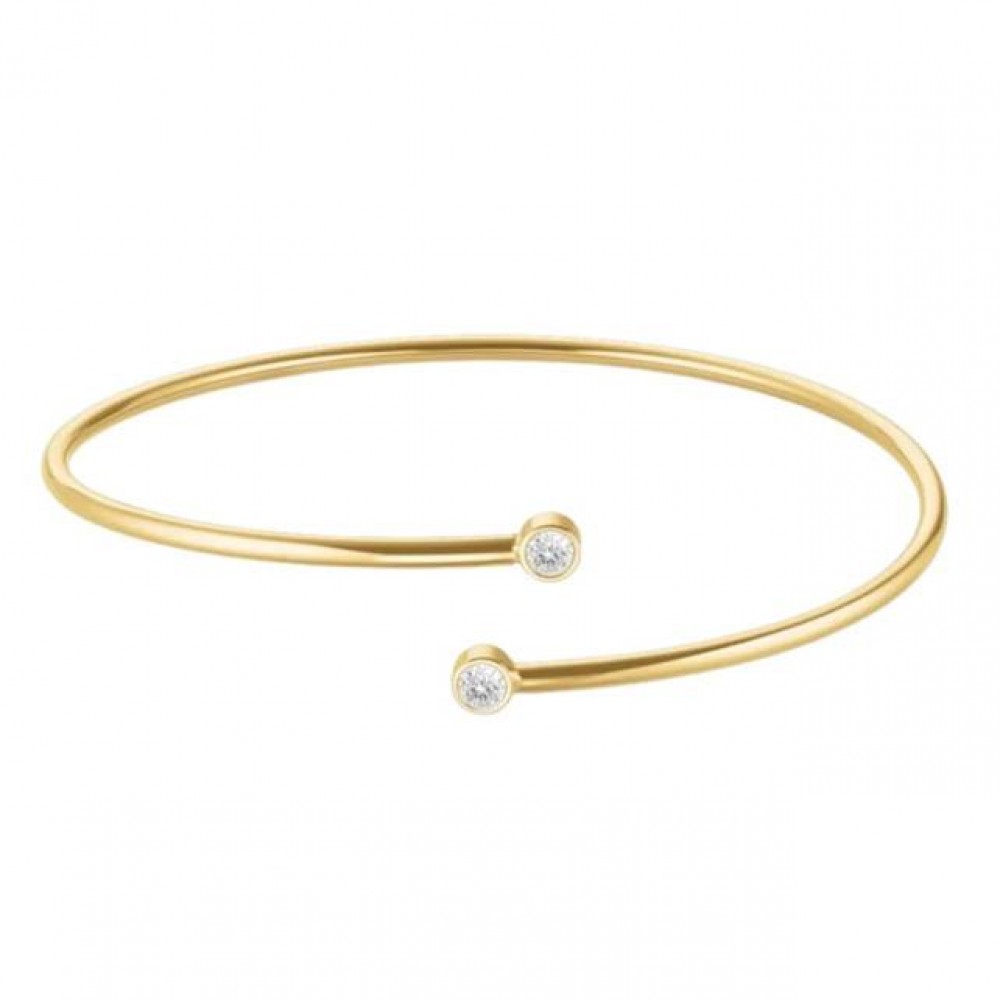 ROSEFIELD Double Crystal Gold Βραχιόλι χειροπέδα Χρυσό Ανοξείδωτο Ατσάλι JBDCG-J1213