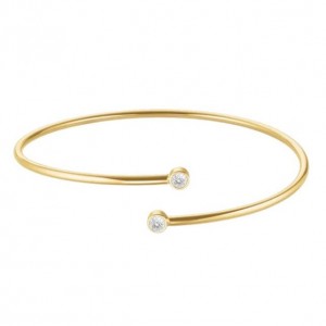 ROSEFIELD Double Crystal Gold Βραχιόλι χειροπέδα Χρυσό Ανοξείδωτο Ατσάλι JBDCG-J1213