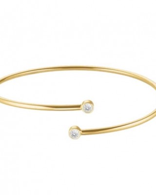 ROSEFIELD Double Crystal Gold Βραχιόλι χειροπέδα Χρυσό Ανοξείδωτο Ατσάλι JBDCG-J1213