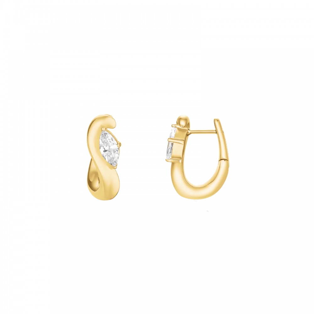 ROSEFIELD Marquise Wave Hoops Σκουλαρίκια Κρίκοι Ανοξείδωτο Ατσάλι JEMWG-J1299