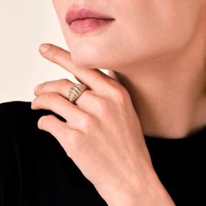 ROSEFIELD Striped Pave Δαχτυλίδι Ανοξείδωτο Ατσάλι JRSR54G-J1288