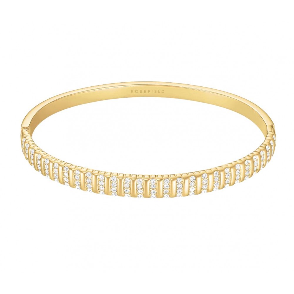 ROSEFIELD Striped Pave Bangle Βραχιόλι χειροπέδα Χρυσό Ανοξείδωτο Ατσάλι JBSBG-J1287