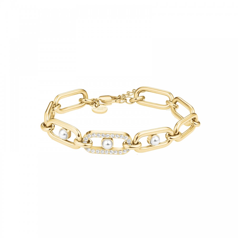 ROSEFIELD Pearl Crystals Βραχιόλι Πέρλες Χρυσό Ανοξείδωτο Ατσάλι JBPLG-J1296
