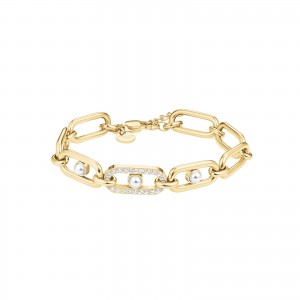 ROSEFIELD Pearl Crystals Βραχιόλι Πέρλες Χρυσό Ανοξείδωτο Ατσάλι JBPLG-J1296