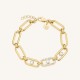 ROSEFIELD Pearl Crystals Βραχιόλι Πέρλες Χρυσό Ανοξείδωτο Ατσάλι JBPLG-J1296