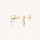 ROSEFIELD Crystal Wave Studs Σκουλαρίκια Καρφωτά Λευκά κρύσταλλα JEWSG-J1300