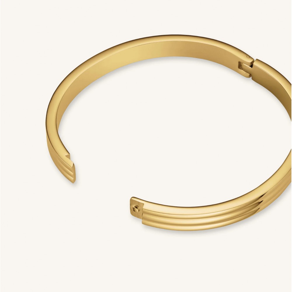ROSEFIELD Striped Bangle Βραχιόλι χειροπέδα Χρυσό Ανοξείδωτο Ατσάλι JBSBG-J1041
