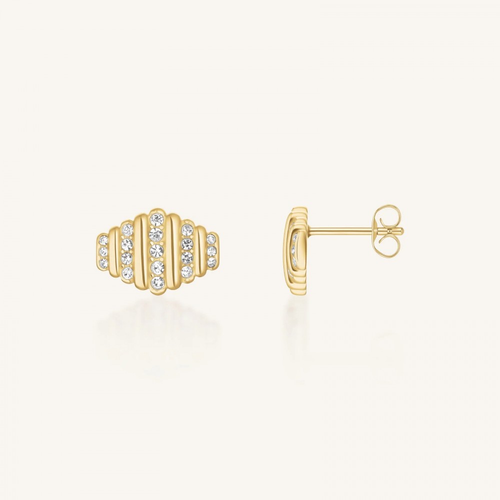 ROSEFIELD Striped Studs Σκουλαρίκια Χρυσό Ανοξείδωτο Ατσάλι JESSG-J1282