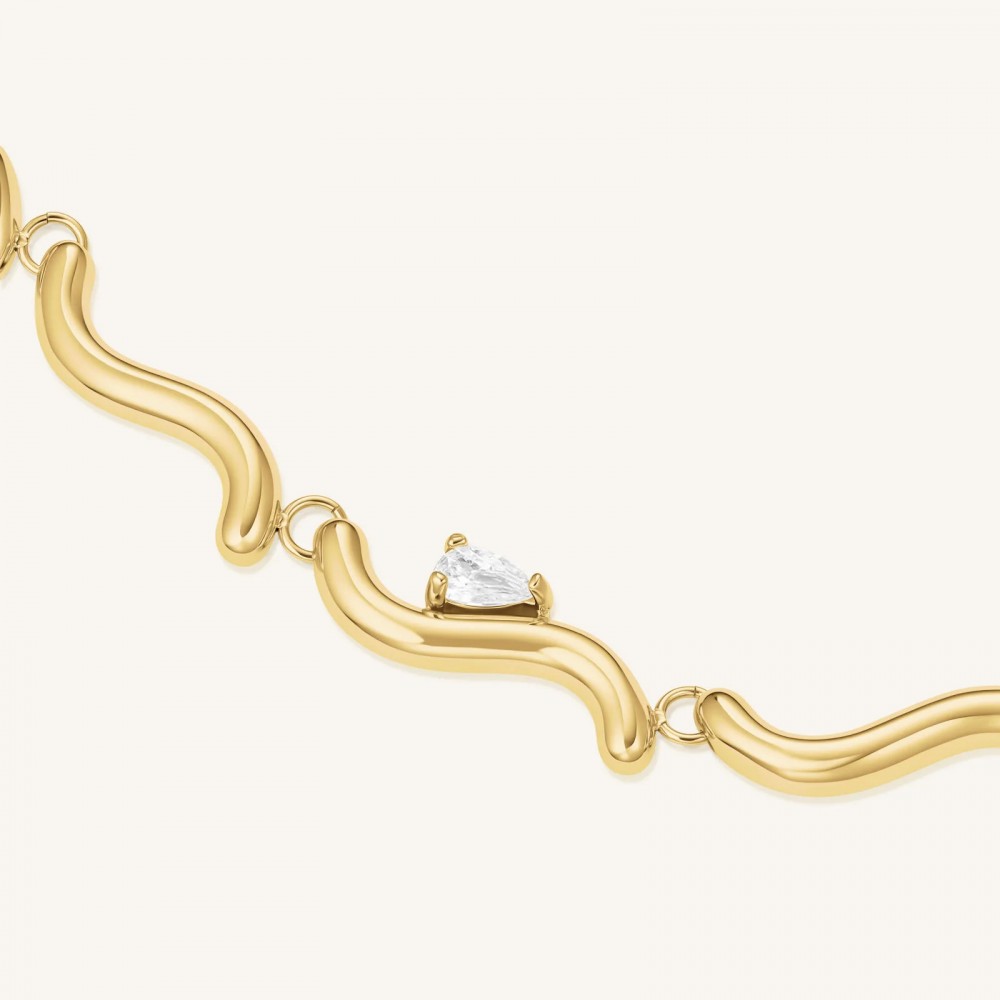 ROSEFIELD Drop Wave Bracelet Βραχιόλι Χρυσό Ανοξείδωτο Ατσάλι JBDWG-J1305