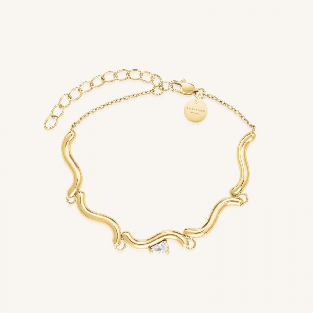 ROSEFIELD Drop Wave Bracelet Βραχιόλι Χρυσό Ανοξείδωτο Ατσάλι JBDWG-J1305