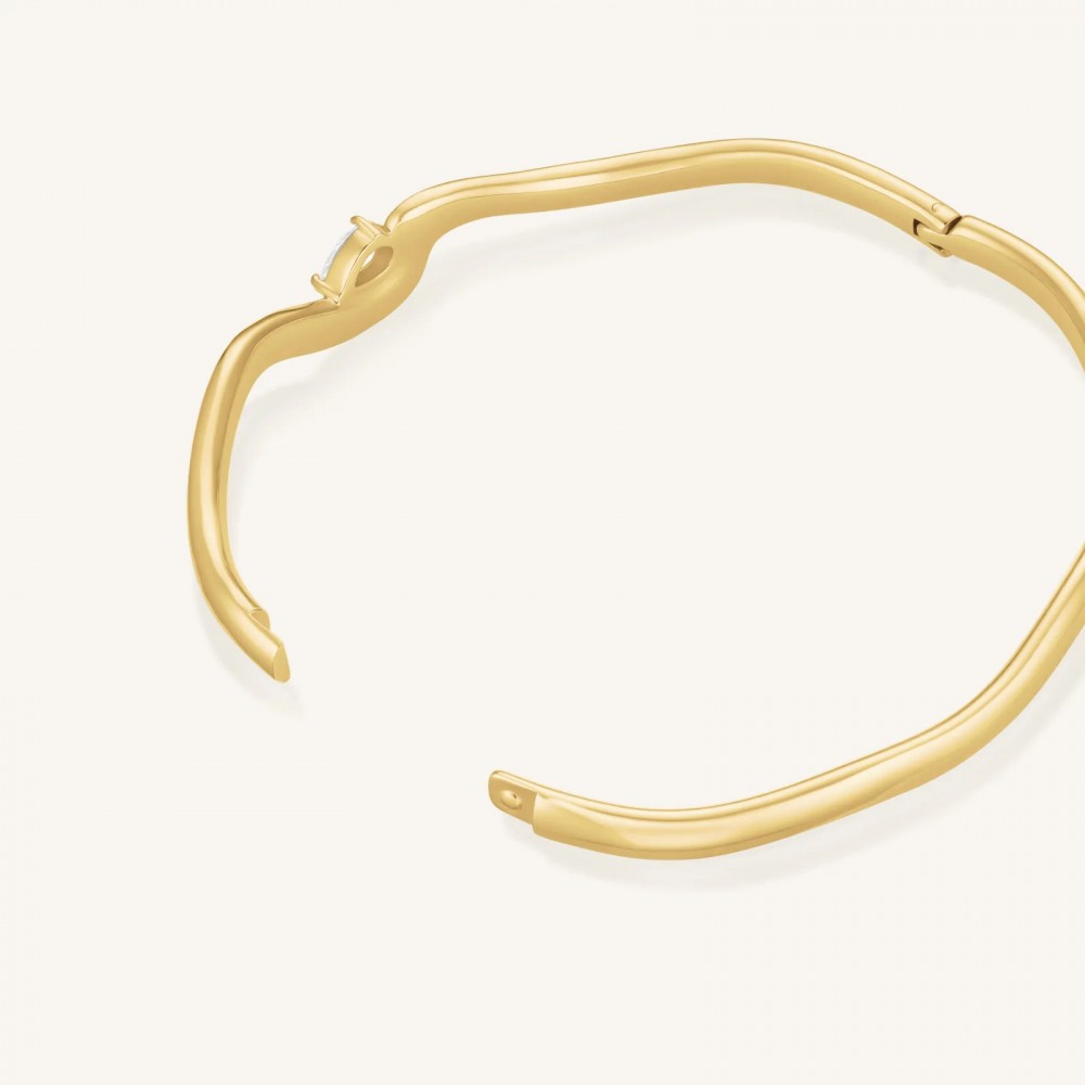 ROSEFIELD Marquise Wave Bangle Βραχιόλι χειροπέδα Χρυσό Ανοξείδωτο Ατσάλι JBMWG-J1303