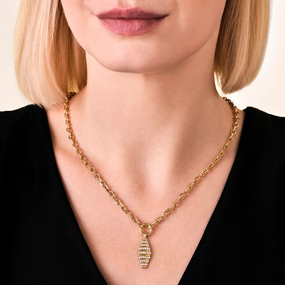 ROSEFIELD Striped Pendant Necklace Κολιέ Χρυσό Ανοξείδωτο Ατσάλι JNSBG-J1285