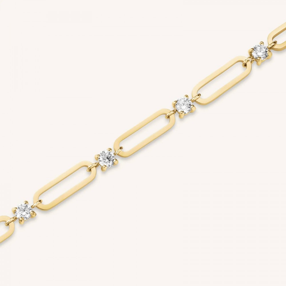 ROSEFIELD Round Stones Bracelet Βραχιόλι Χρυσό Ανοξείδωτο Ατσάλι JBRCG-J1024